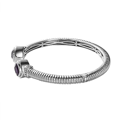 Karis Amethyst Cuff Bracelet in Platinum Bond (6.50 In) 2.85 ctw