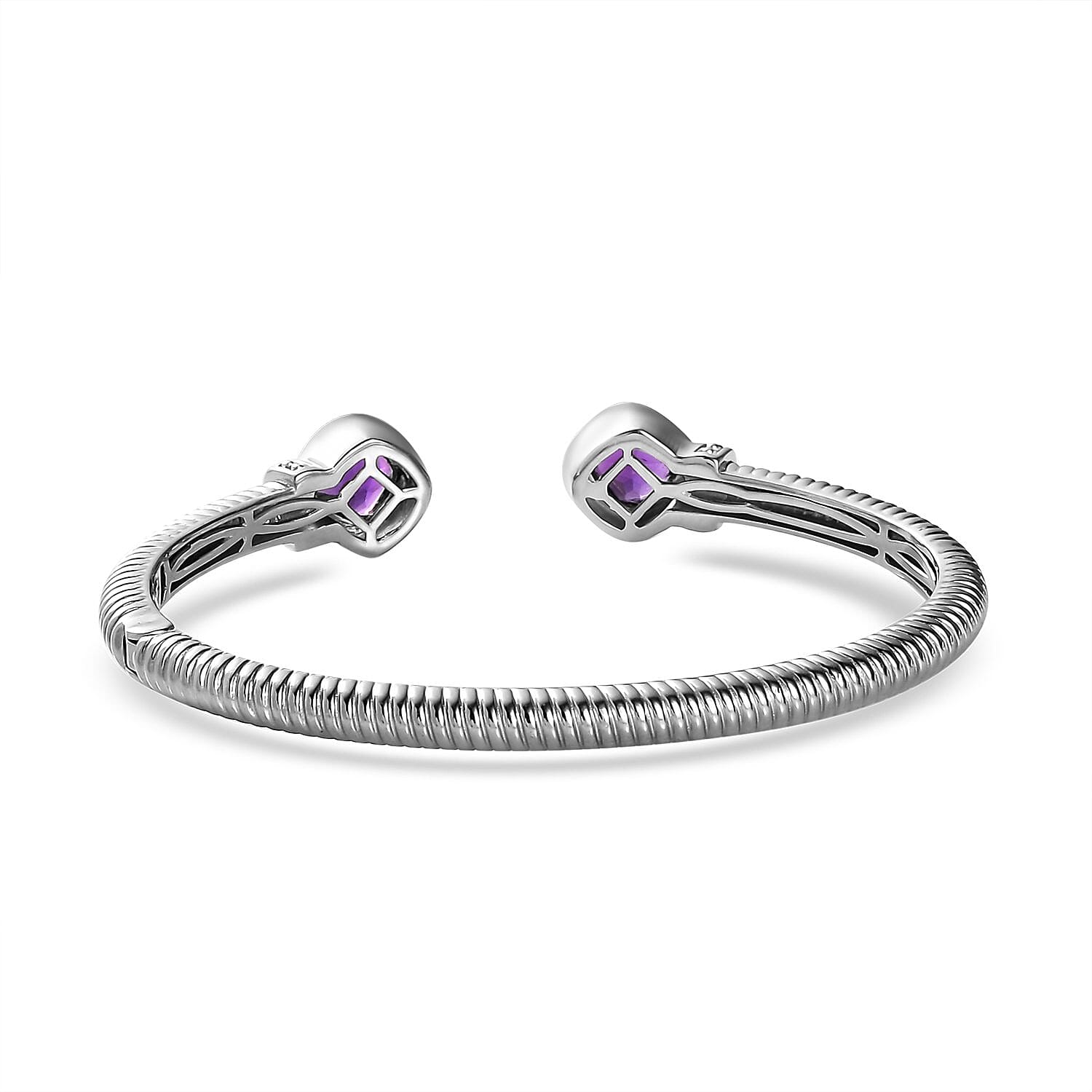 Karis Amethyst Cuff Bracelet in Platinum Bond (6.50 In) 2.85 ctw