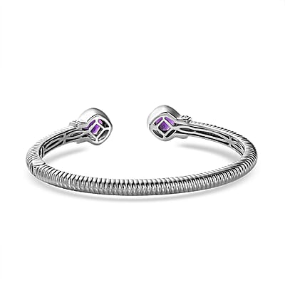 Karis Amethyst Cuff Bracelet in Platinum Bond (6.50 In) 2.85 ctw