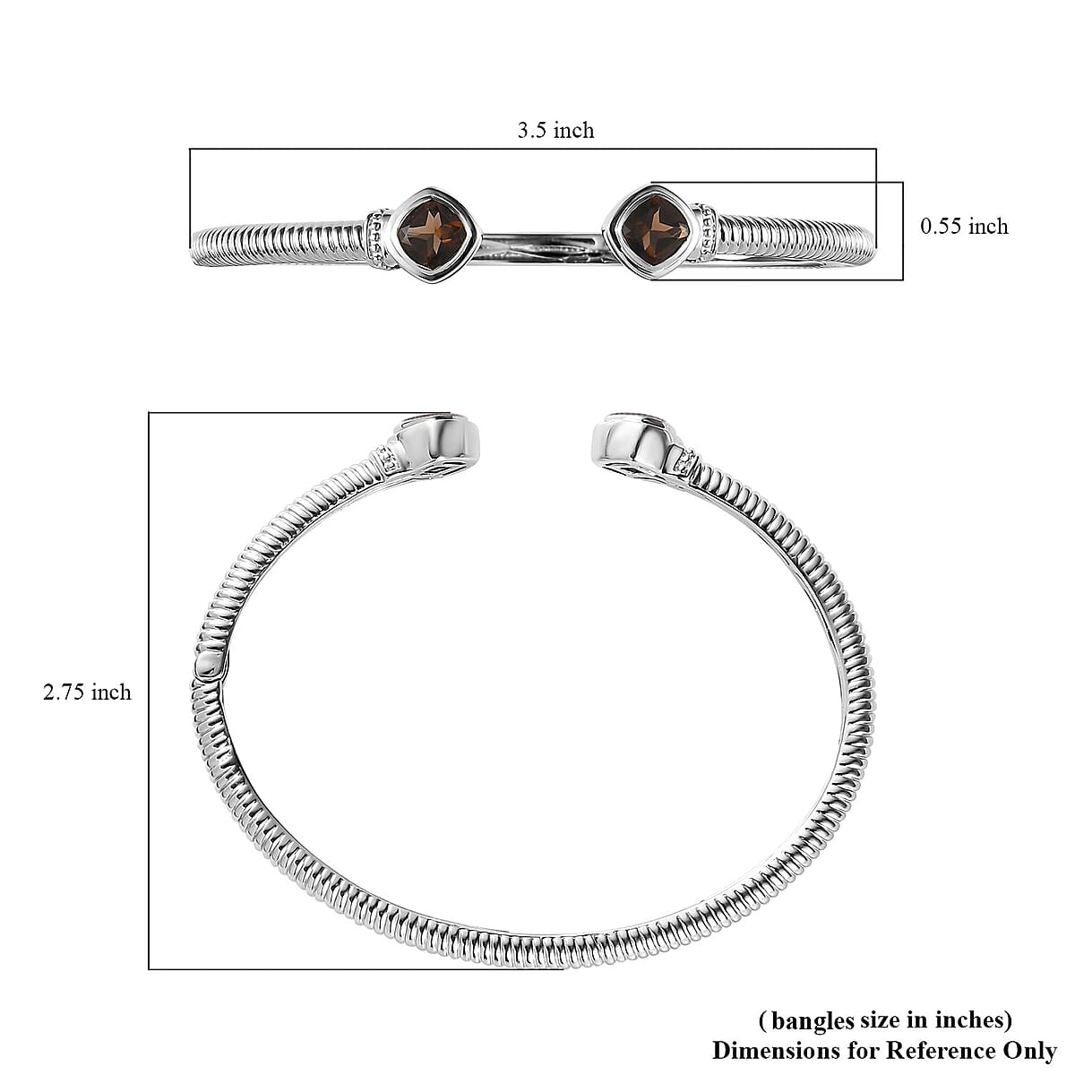 Karis Amethyst Cuff Bracelet in Platinum Bond (6.50 In) 2.85 ctw image number 5