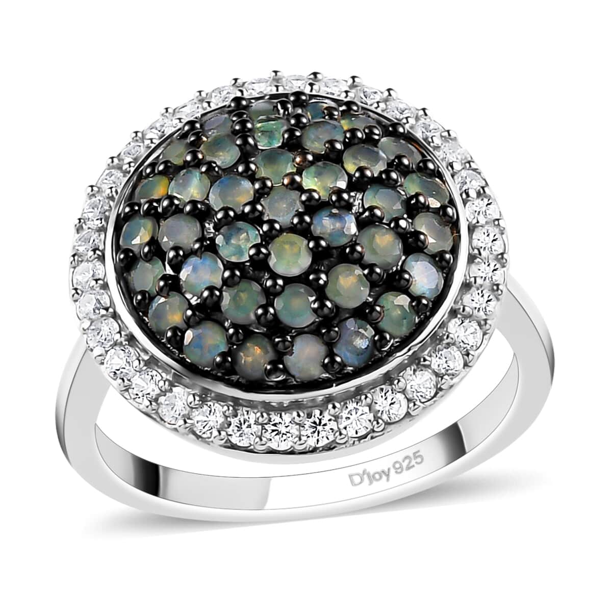 Narsipatnam Alexandrite and Natural White Zircon Round Shape Cocktail Ring in Platinum Over Sterling Silver (Size 10.0) 2.15 ctw image number 0