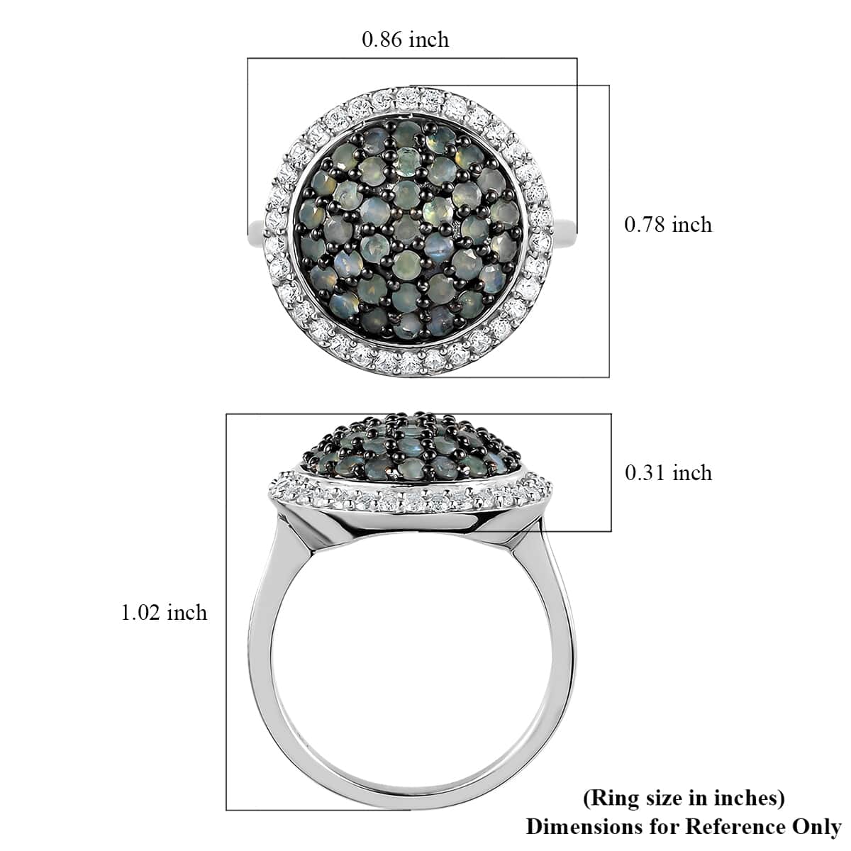 Narsipatnam Alexandrite and Natural White Zircon Round Shape Cocktail Ring in Platinum Over Sterling Silver (Size 7.0) 2.15 ctw image number 5