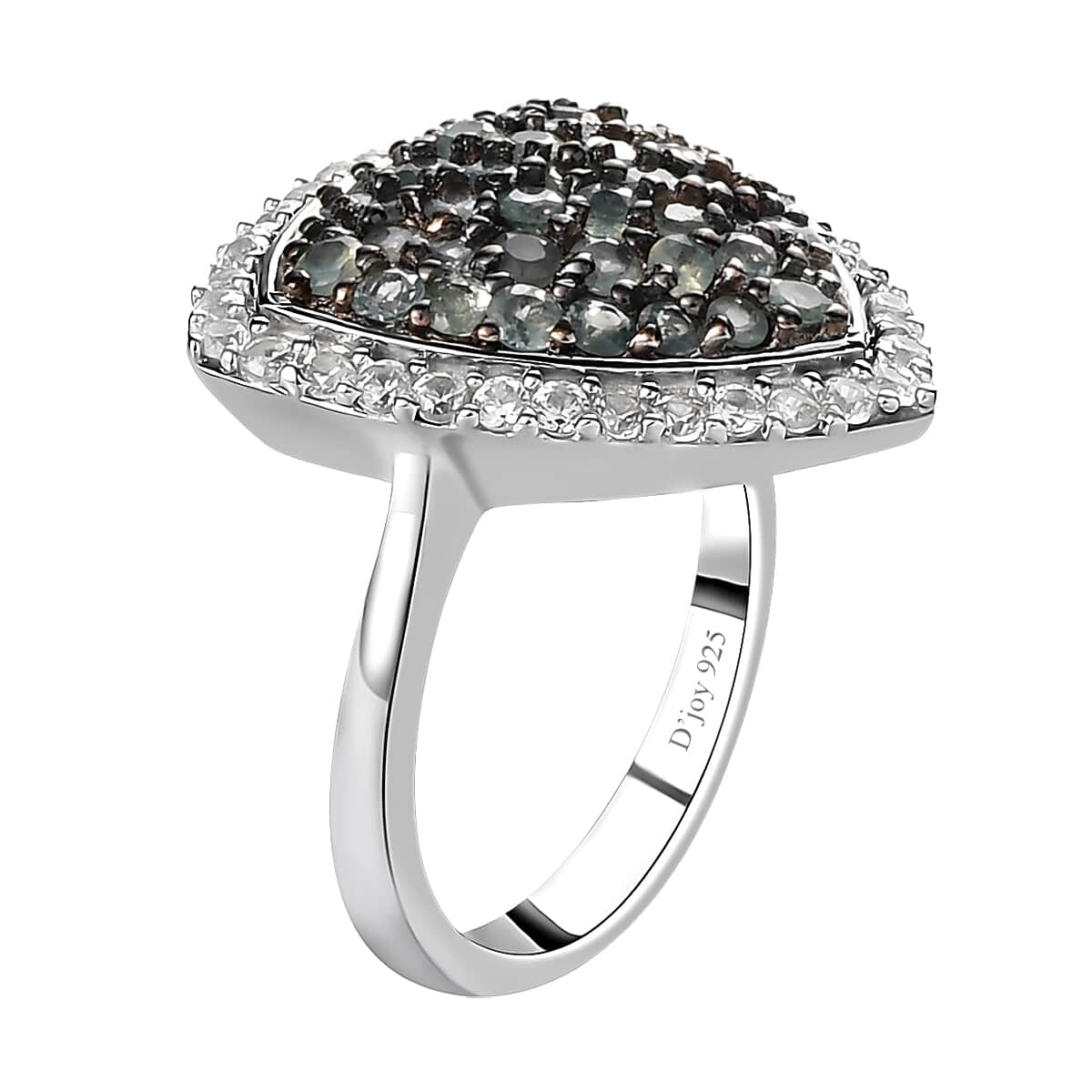 Narsipatnam Alexandrite and Natural White Zircon Trillion Shape Cocktail Ring in Platinum Over Sterling Silver (Size 10.0) 2.20 ctw image number 3
