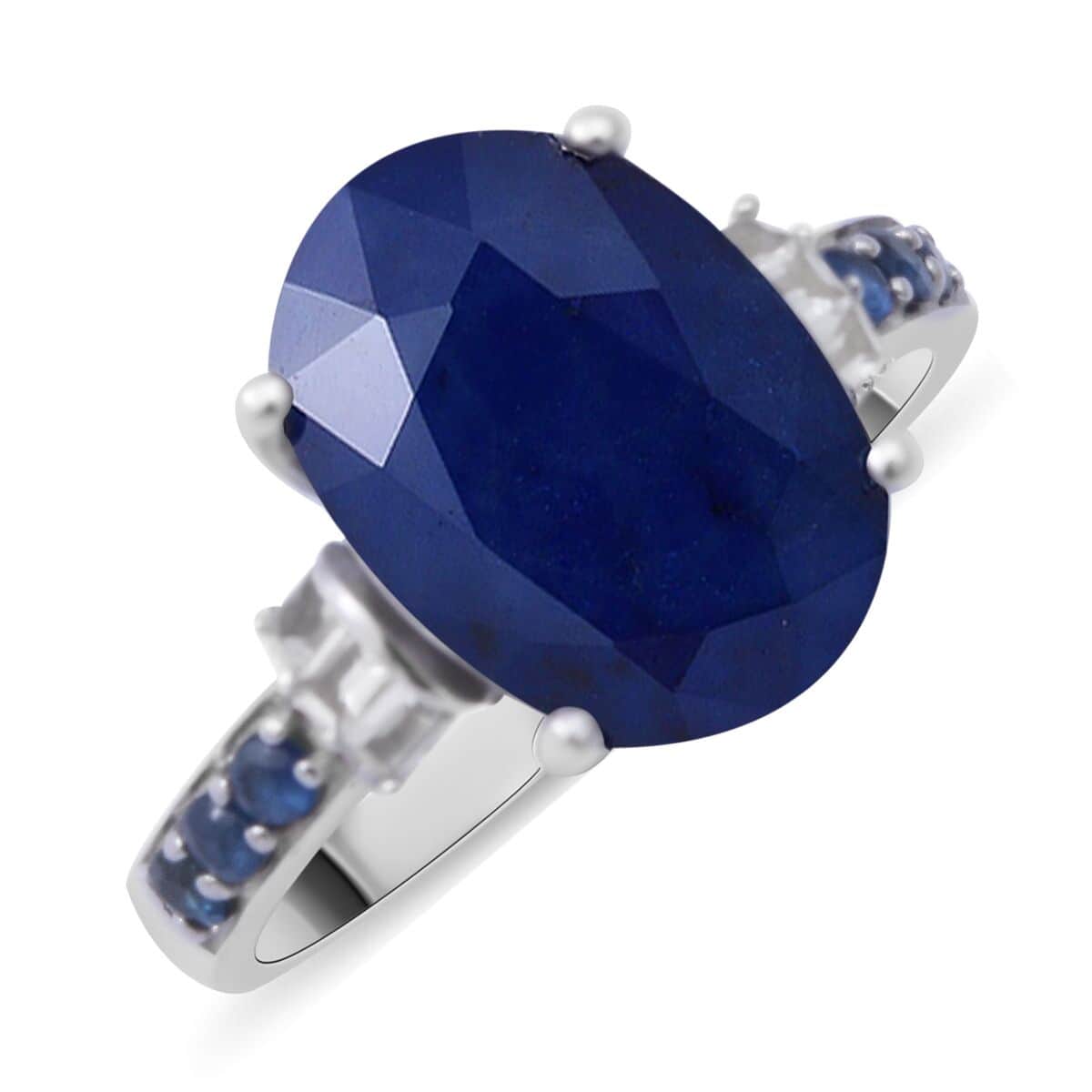 Madagascar Blue Sapphire and Multi Gemstone Ring in Platinum Over Sterling Silver 7.60 ctw image number 0