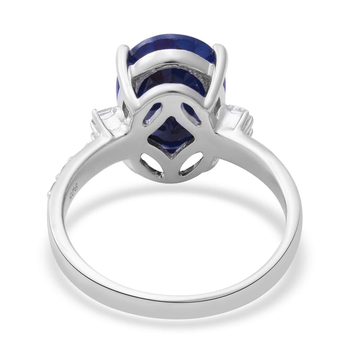 Madagascar Blue Sapphire and Multi Gemstone Ring in Platinum Over Sterling Silver (Size 10.0) 7.60 ctw image number 3