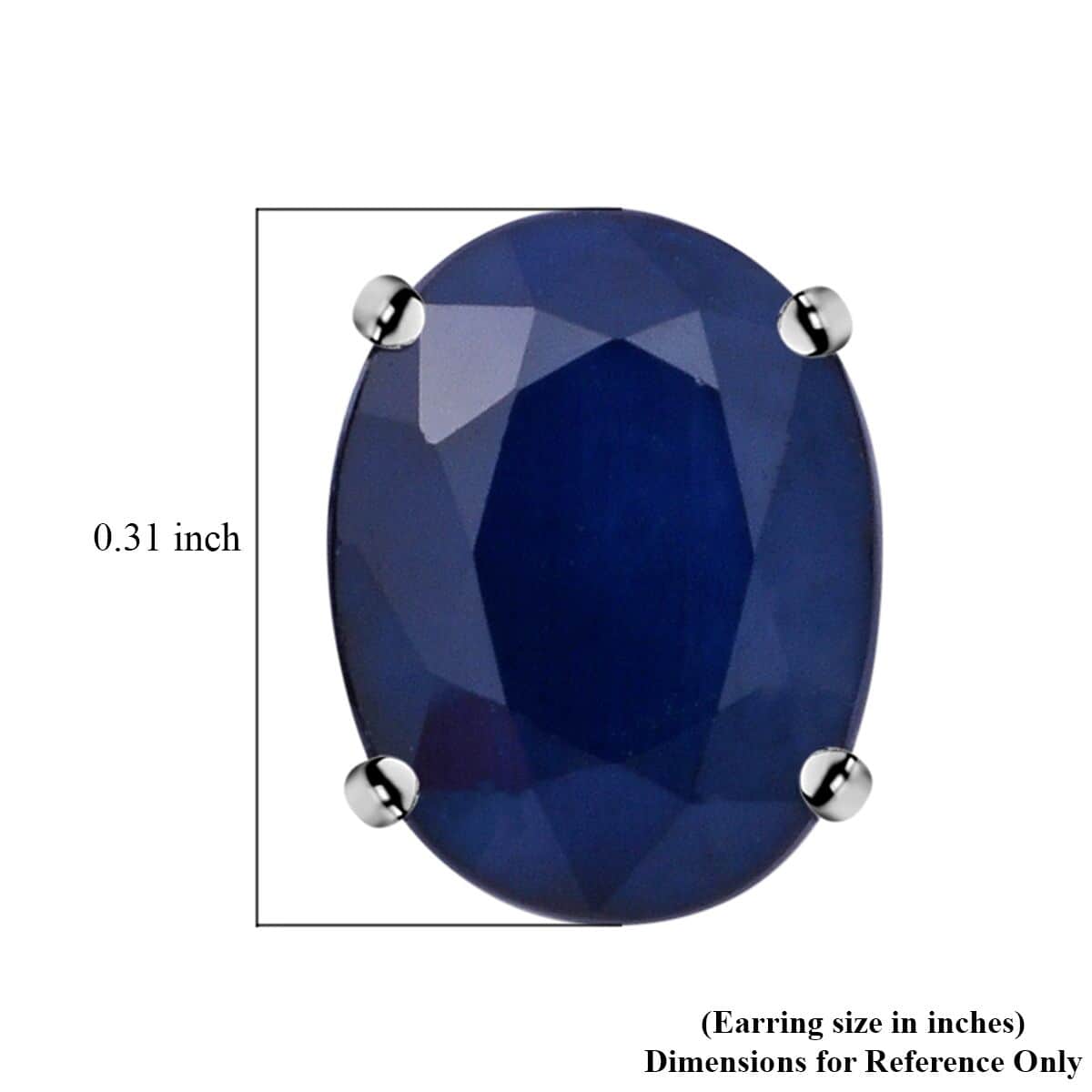 Madagascar Blue Sapphire (DF) Stud Earrings in Platinum Over Sterling Silver 4.50 ctw image number 3