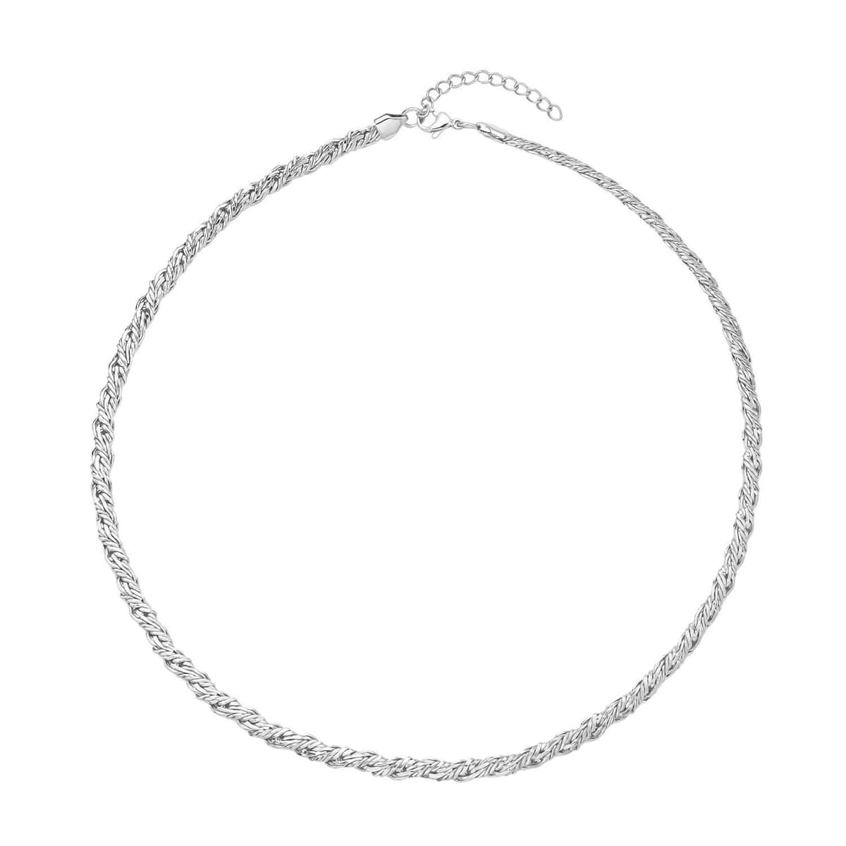 6mm Twill Chain Necklace 22-24 Inches in Stainless Steel 31.20 Grams image number 0