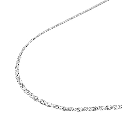 6mm Twill Chain Necklace (22-24 Inches) in Stainless Steel (31.20 g) , Tarnish-Free, Waterproof, Sweat Proof Jewelry