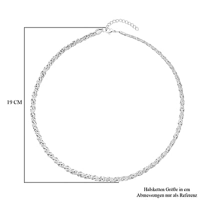 6mm Twill Chain Necklace (22-24 Inches) in Stainless Steel (31.20 g) , Tarnish-Free, Waterproof, Sweat Proof Jewelry