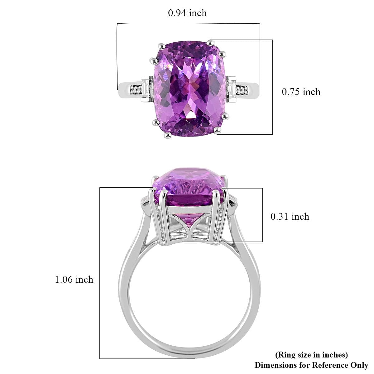 Certified & Appraised RHAPSODY 950 Platinum AAAA Patroke Kunzite and E-F VS Diamond Ring 7.65 Grams 10.70 ctw image number 5