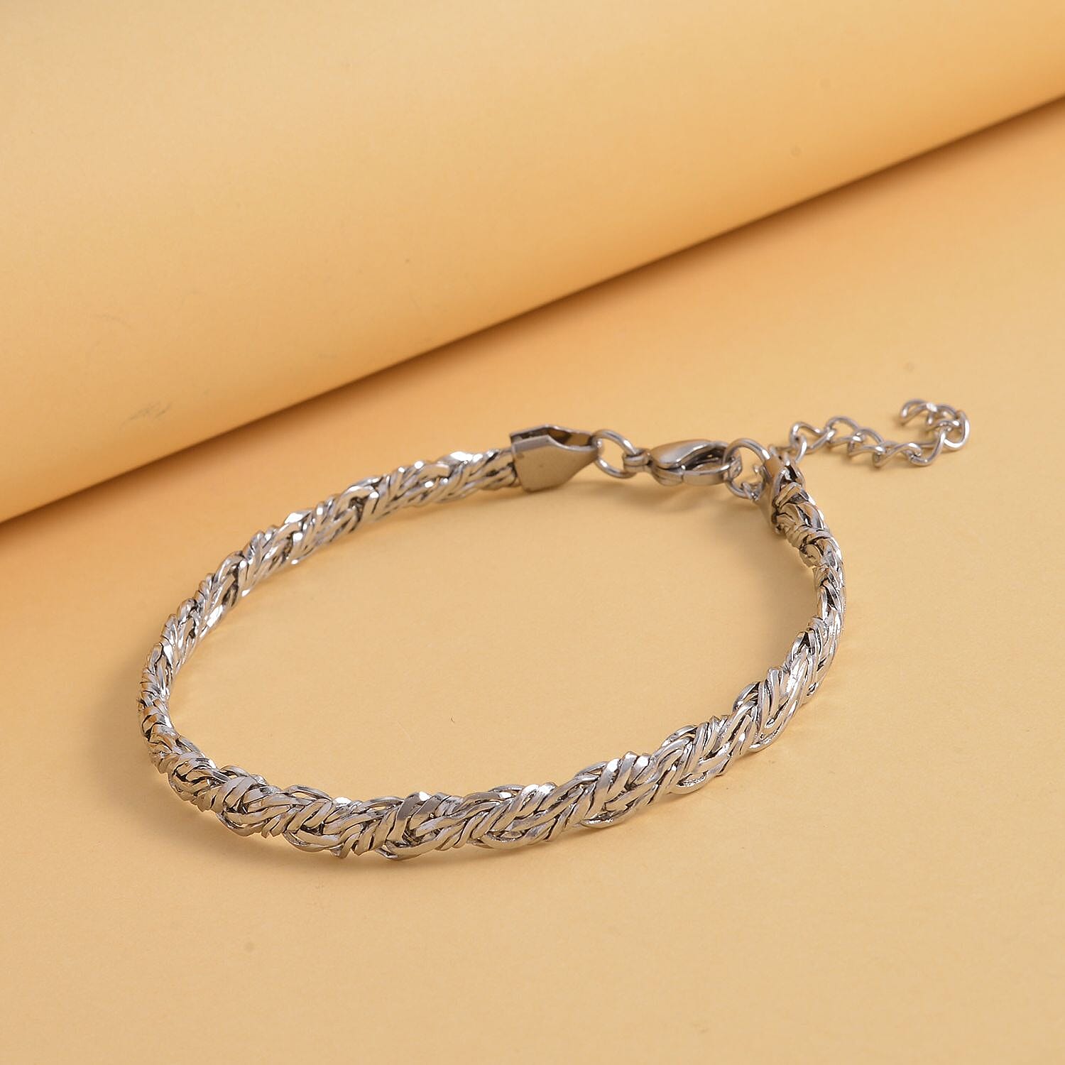6mm Twill Chain Bracelet in Stainless Steel (8.0-9.50In) (12.20 g) | Tarnish-Free, Waterproof, Sweat Proof Jewelry