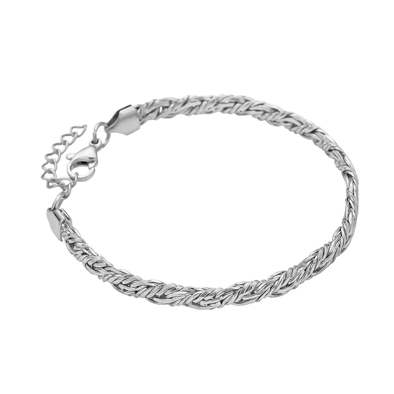 6mm Twill Chain Bracelet in Stainless Steel (8.0-9.50In) (12.20 g) | Tarnish-Free, Waterproof, Sweat Proof Jewelry