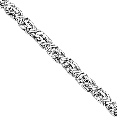 6mm Twill Chain Bracelet in Stainless Steel (8.0-9.50In) (12.20 g) | Tarnish-Free, Waterproof, Sweat Proof Jewelry