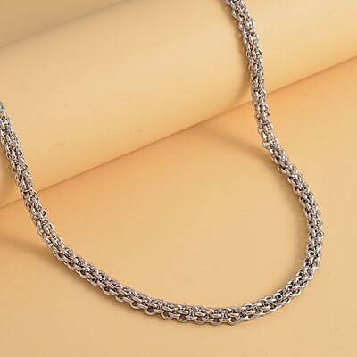 Pumpkin Chain Necklace (22-24 Inches) in Stainless Steel , Tarnish-Free, Waterproof, Sweat Proof Jewelry