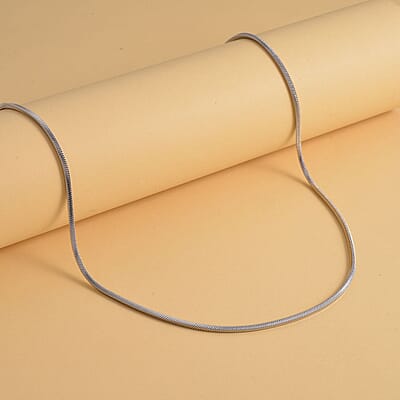 2.5mm Square Snake Necklace (20-22 Inches) in Stainless Steel (15.10 g) , Tarnish-Free, Waterproof, Sweat Proof Jewelry