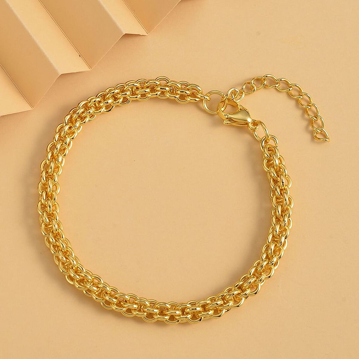 Pumpkin Chain Bracelet in ION Plated YG Stainless Steel (8-9.50In) , Tarnish-Free, Waterproof, Sweat Proof Jewelry image number 1