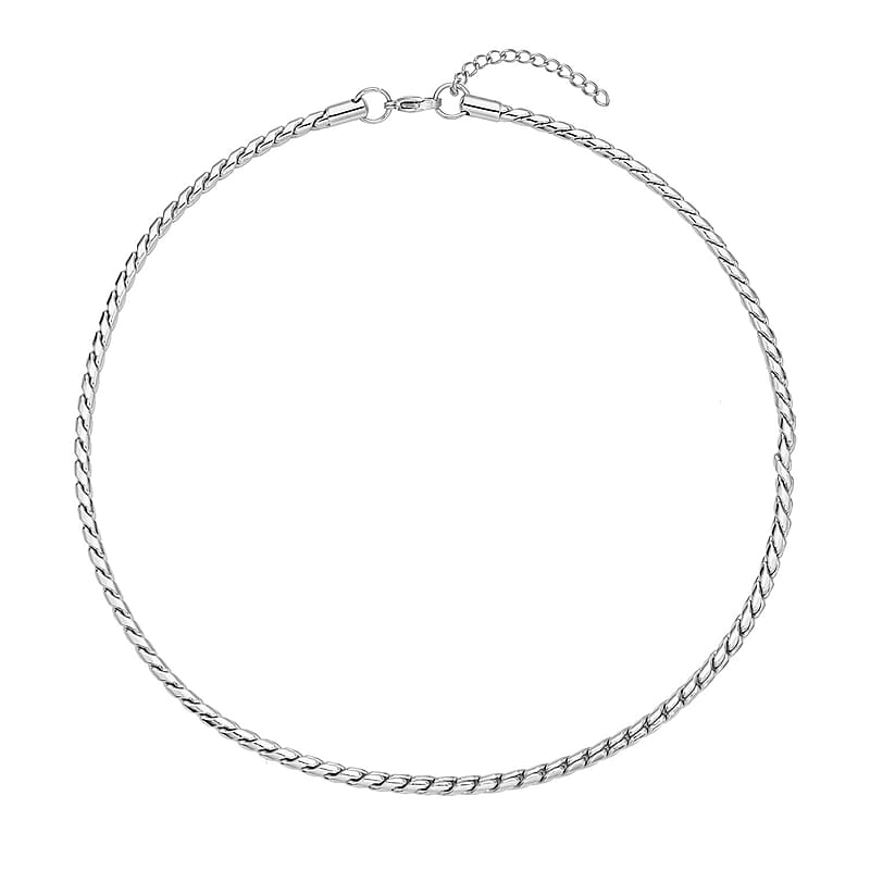 Roller Chain Necklace (22-24 Inches) in Stainless Steel , Tarnish-Free, Waterproof, Sweat Proof Jewelry