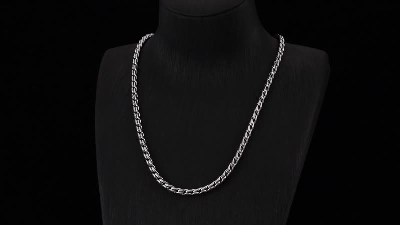 Roller Chain Necklace (22-24 Inches) in Stainless Steel