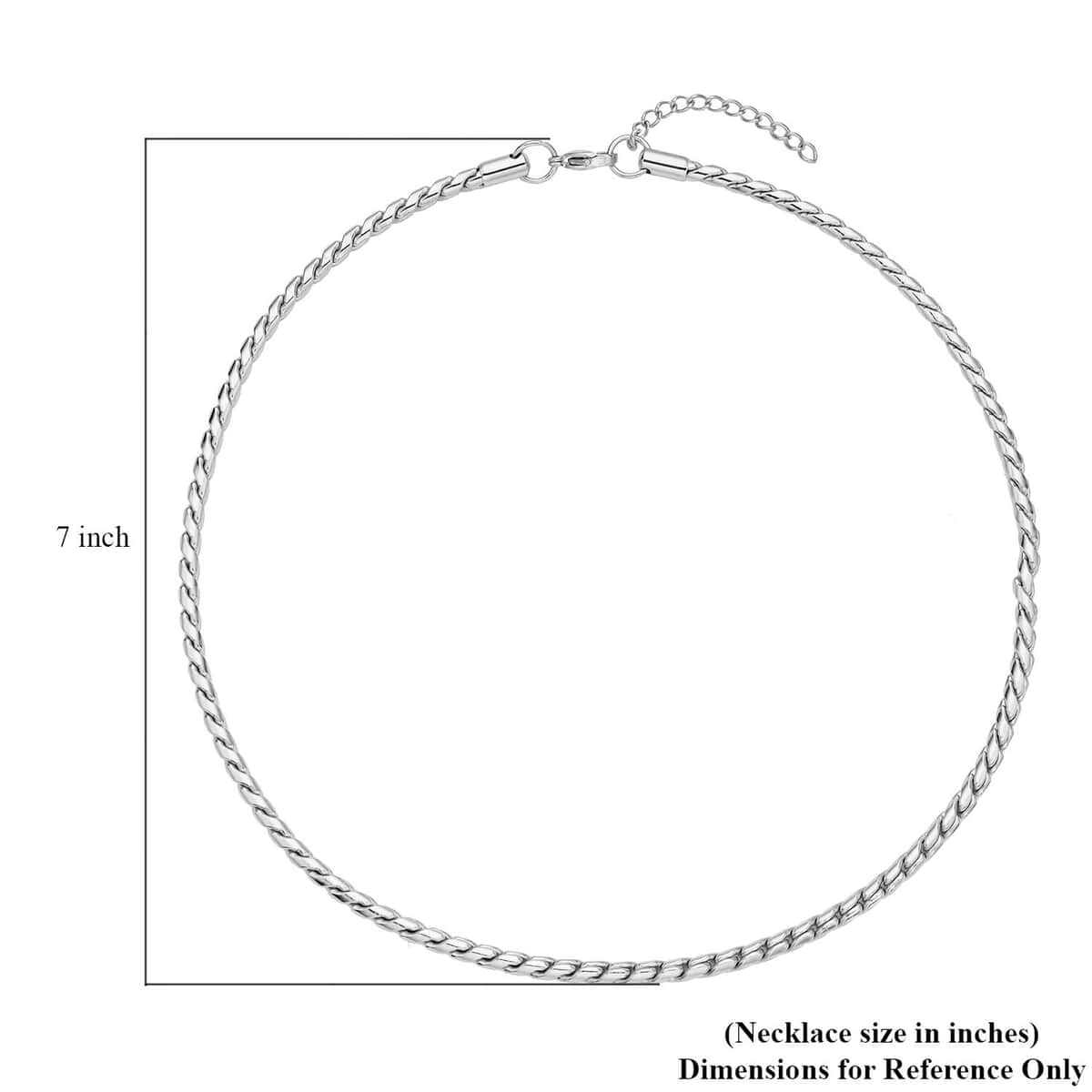 Roller Chain Necklace (22-24 Inches) in Stainless Steel image number 4