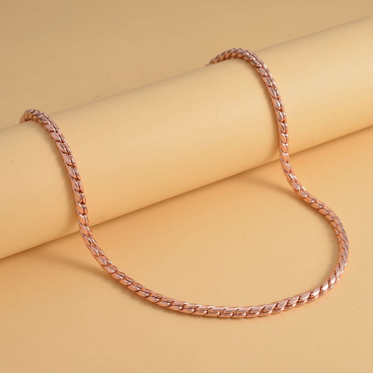 Roller Chain Necklace (22-24 Inches) in ION Plated RG Stainless Steel , Tarnish-Free, Waterproof, Sweat Proof Jewelry image number 1