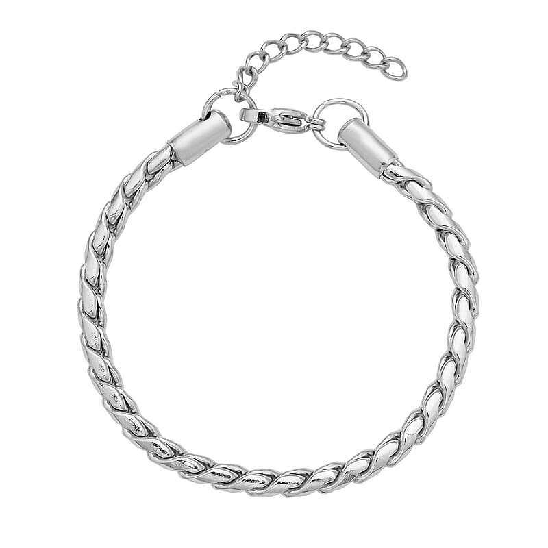 Roller Chain Bracelet in Stainless Steel (8-9.50In) , Tarnish-Free, Waterproof, Sweat Proof Jewelry