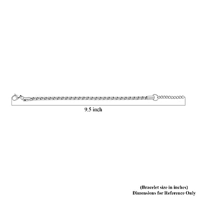 Roller Chain Bracelet in Stainless Steel (8-9.50In) , Tarnish-Free, Waterproof, Sweat Proof Jewelry