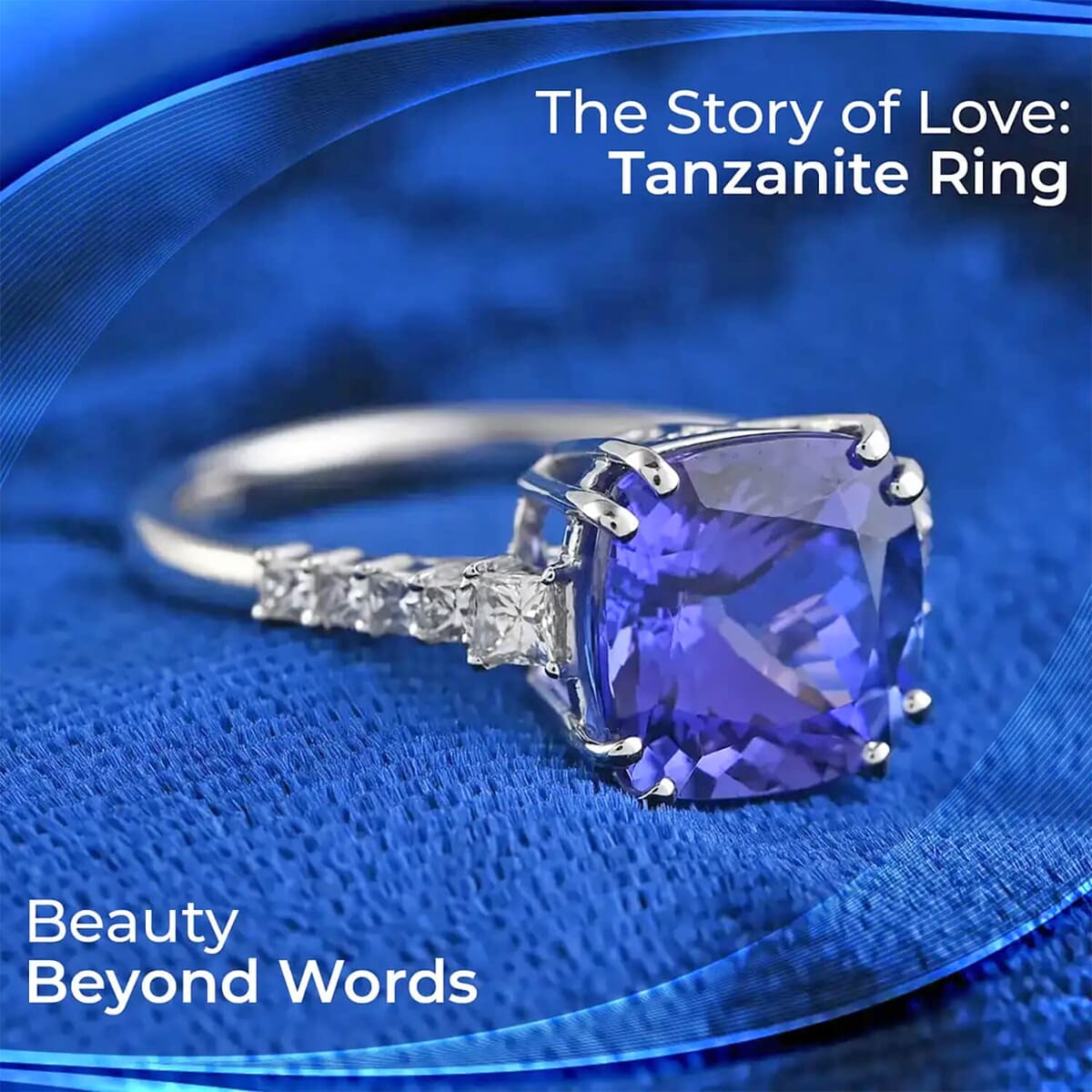 Rhapsody Certified & Appraised AAAA Tanzanite and E-F VS Diamond 4.00 ctw Accent Ring, 950 Platinum Ring, Wedding Ring 4 Grams (Size 8.00) image number 1