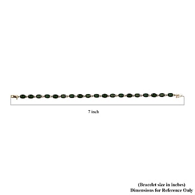 Luxoro 10K Yellow Gold AAA Tanzanian Chrome Tourmaline Link Bracelet (6.50 In) 7.90 ctw