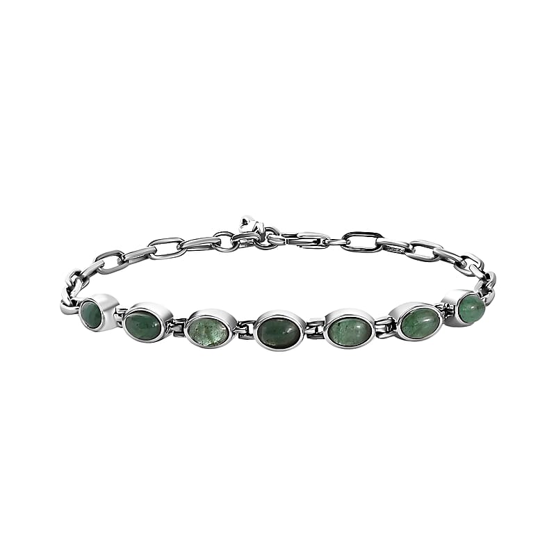 Artisan Crafted Sleeping Beauty Turquoise Paper Clip Chain Bracelet, Sterling Silver Bracelet, Handmade Jewelry (7.25-8.75In) 2.75 ctw