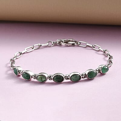 Artisan Crafted Sleeping Beauty Turquoise Paper Clip Chain Bracelet, Sterling Silver Bracelet, Handmade Jewelry (7.25-8.75In) 2.75 ctw