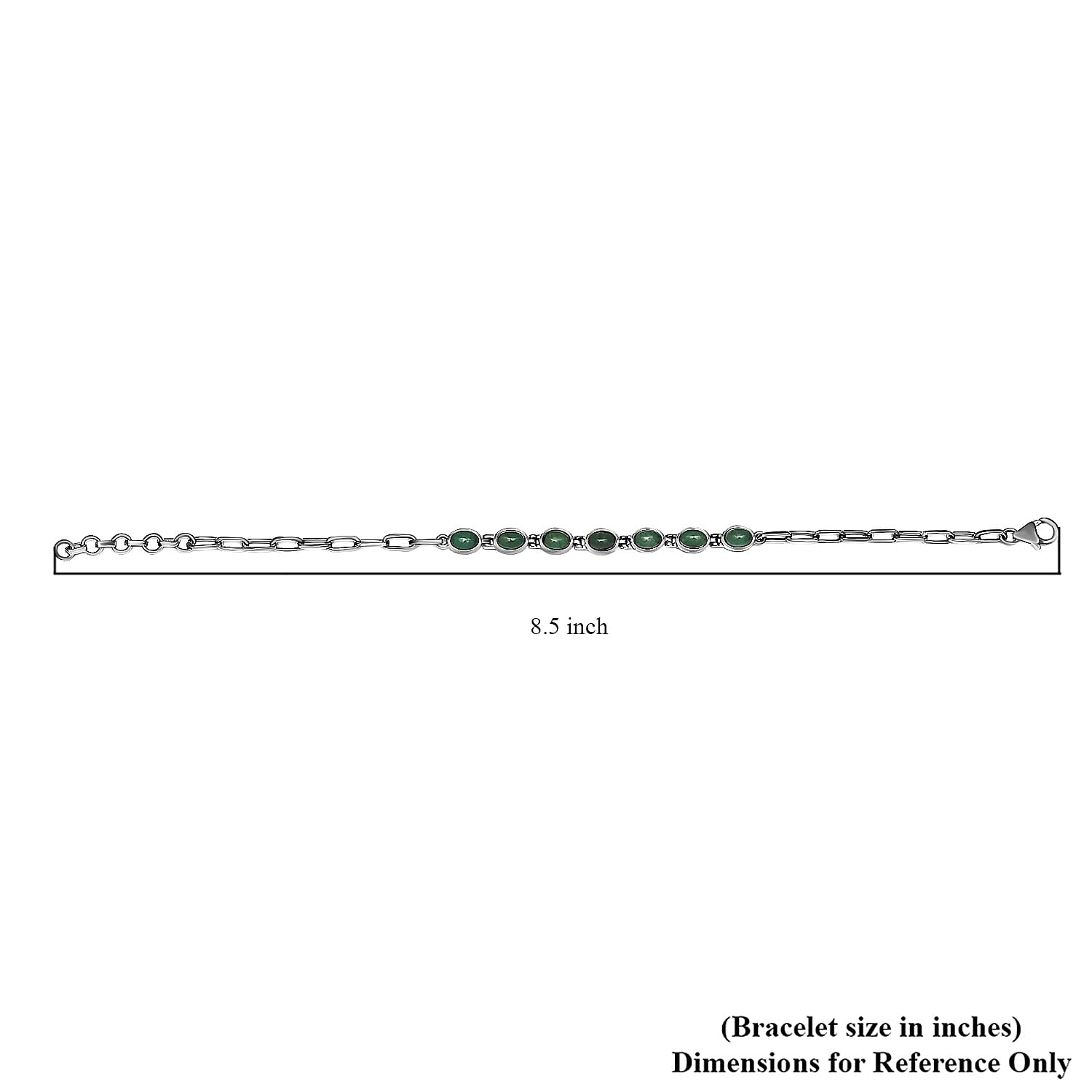 Artisan Crafted Sleeping Beauty Turquoise Paper Clip Chain Bracelet, Sterling Silver Bracelet, Handmade Jewelry (7.25-8.75In) 2.75 ctw