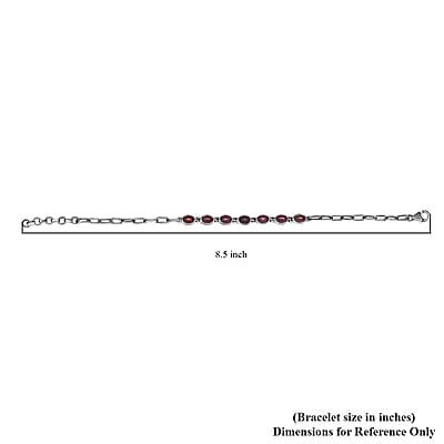 Niassa Ruby (FF) Bracelet in Sterling Silver, Link Bracelet, Handmade Jewelry (7.25-8.75In) 4.75 ctw