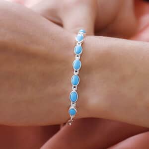 Artisan Crafted AMERICAN Natural Sleeping Beauty Turquoise Bracelet in Sterling Silver (7.25 In) (7 g) g 2.65 ctw