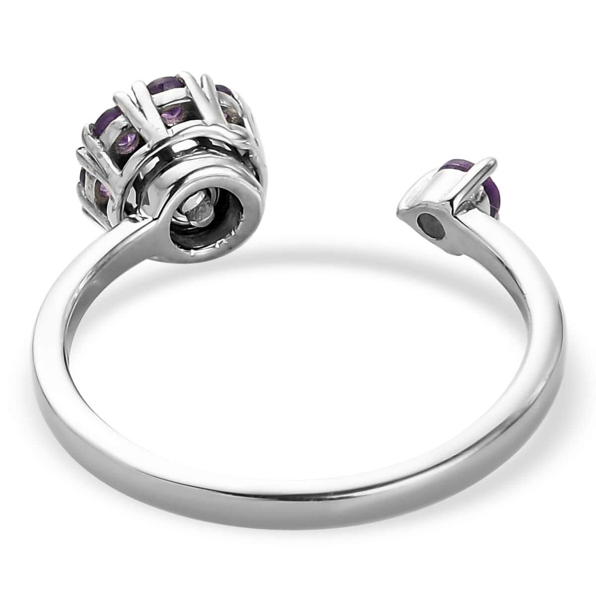 Amethyst Ring in Platinum Over Sterling Silver (Size 8.0) 0.60 ctw image number 4