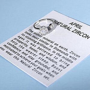 White Zircon 1.00 ctw April Birthstone Anxiety Spinner Openable Band Ring in Platinum Over Sterling Silver (Large Adjustable Size 9-11)