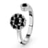 Australian Black Tourmaline October Birthstone Spinner Openable Band Ring in Platinum Over Sterling Silver (Large Adjustable Size 9-11) 0.70 ctw image number 5