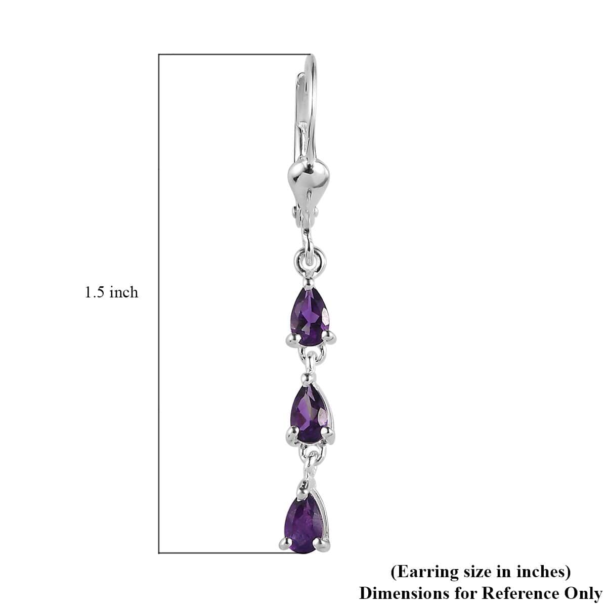 Amethyst Earrings in Sterling Silver 1.15 ctw image number 4