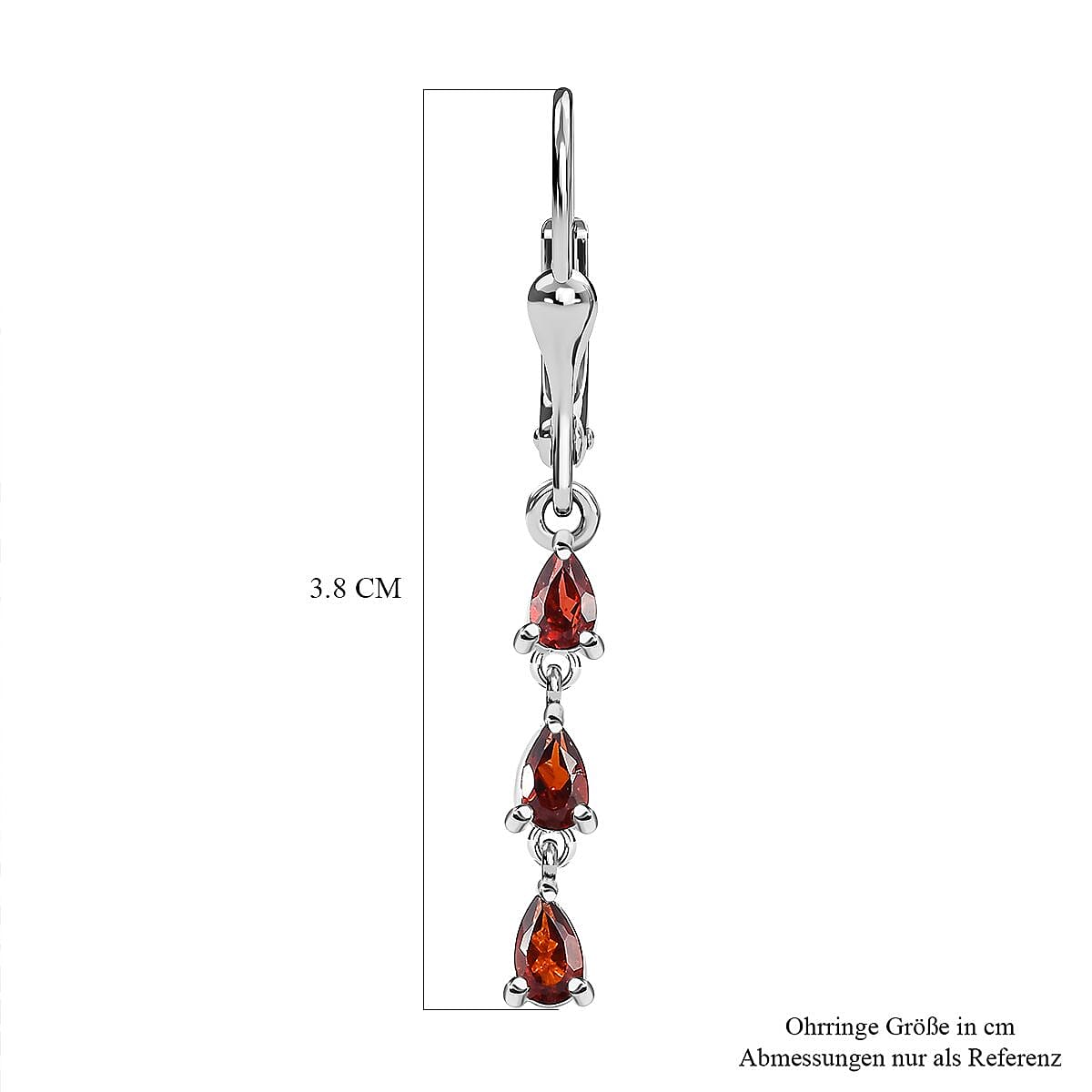 Mozambique Garnet Dangling Earrings in Sterling Silver 1.00 ctw image number 5