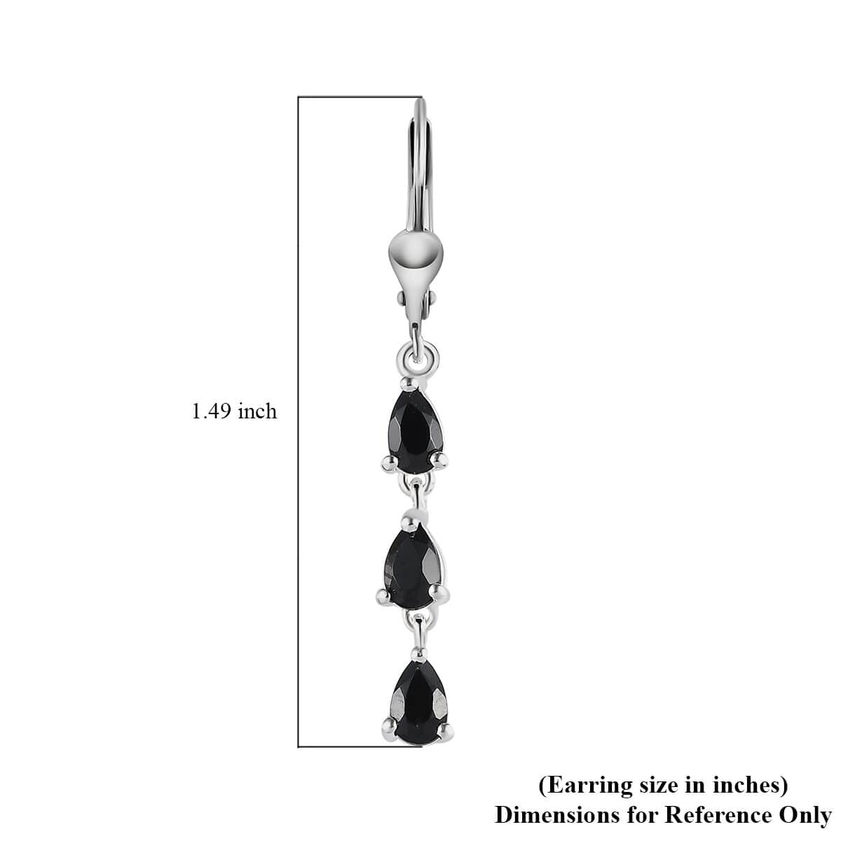 Thai Black Spinel Dangling Earrings in Sterling Silver 1.15 ctw image number 5