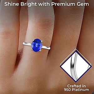 Certified and Appraised Rhapsody AAAA Tanzanite and Diamond 2.90 ctw Ring in 950 Platinum, Solitaire Engagement Rings, Promise Rings For Women (Size 10.0) (Del. in 10-15 Days) 
