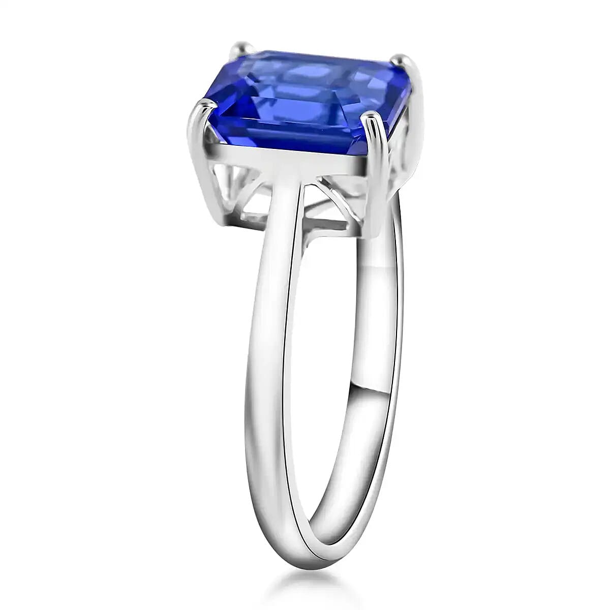 Certified and Appraised Rhapsody 950 Platinum AAAA Tanzanite Ring,Diamond Ring,Solitaire Engagement Rings,Promise Rings For Women 2.70 ctw (Size 10) image number 4