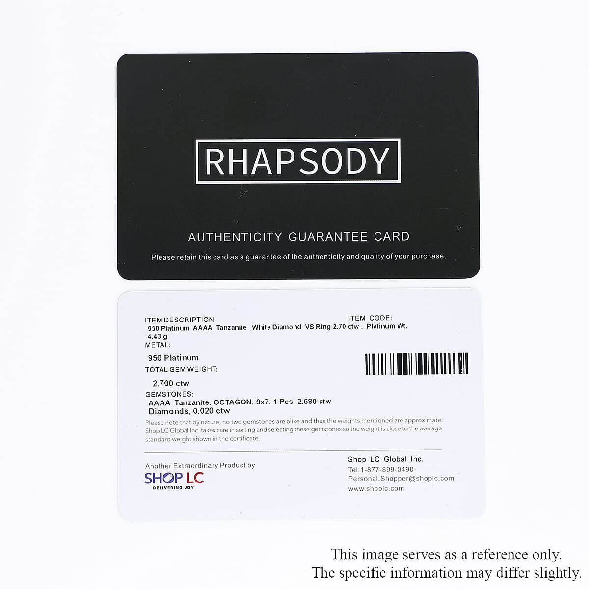 Certified and Appraised Rhapsody 950 Platinum AAAA Tanzanite Ring,Diamond Ring,Solitaire Engagement Rings,Promise Rings For Women 2.70 ctw (Size 10) image number 7