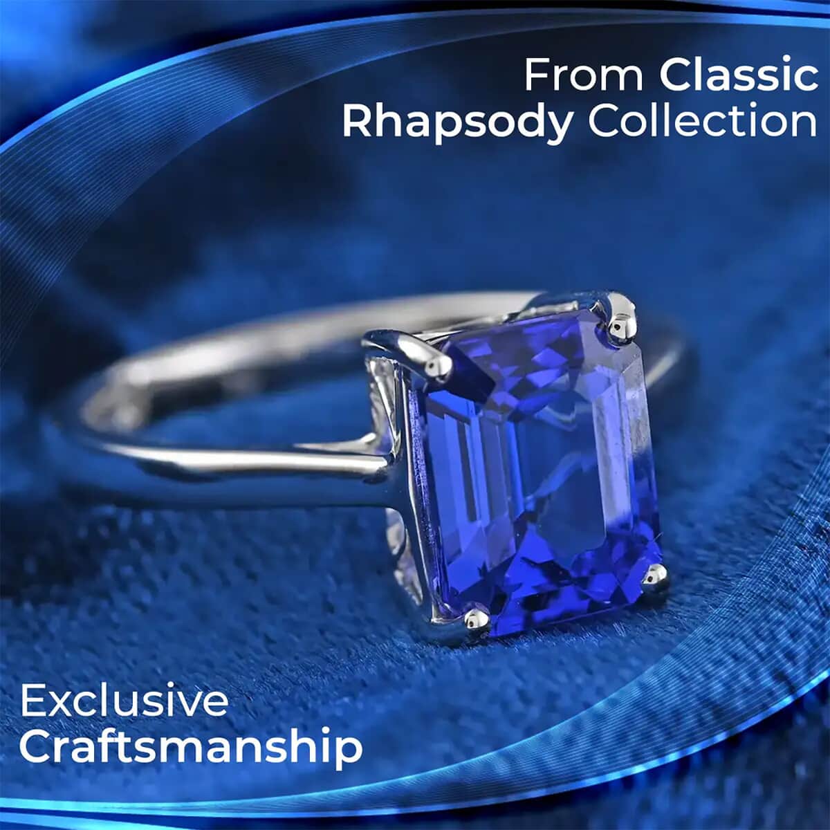 Certified and Appraised Rhapsody AAAA Tanzanite and Diamond 2.70 ctw Ring in 950 Platinum, Solitaire Engagement Rings,Promise Rings For Women (Size 6) image number 1