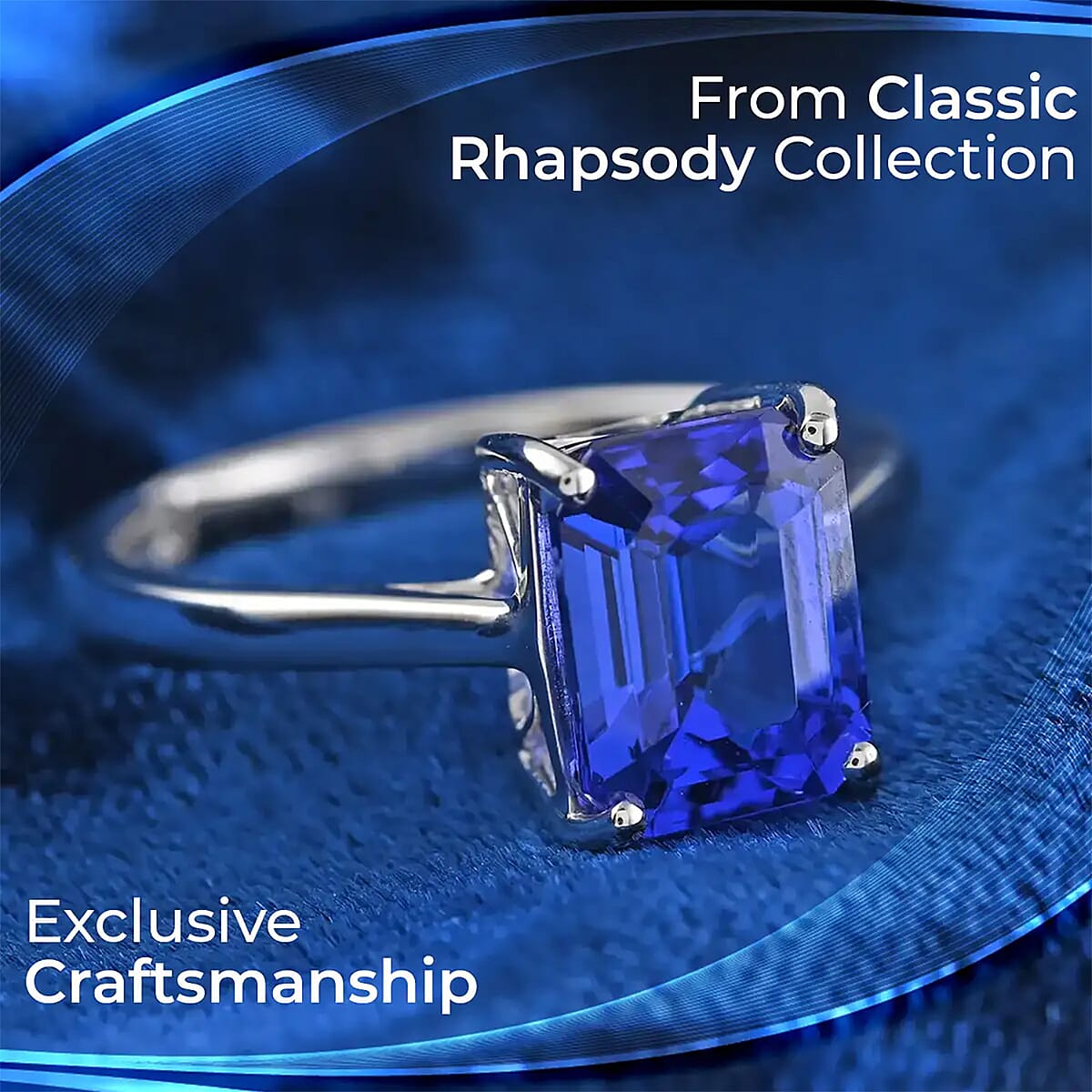Certified and Appraised Rhapsody AAAA Tanzanite and Diamond 2.70 ctw Ring in 950 Platinum, Solitaire Engagement Rings,Promise Rings For Women (Size 7) image number 1
