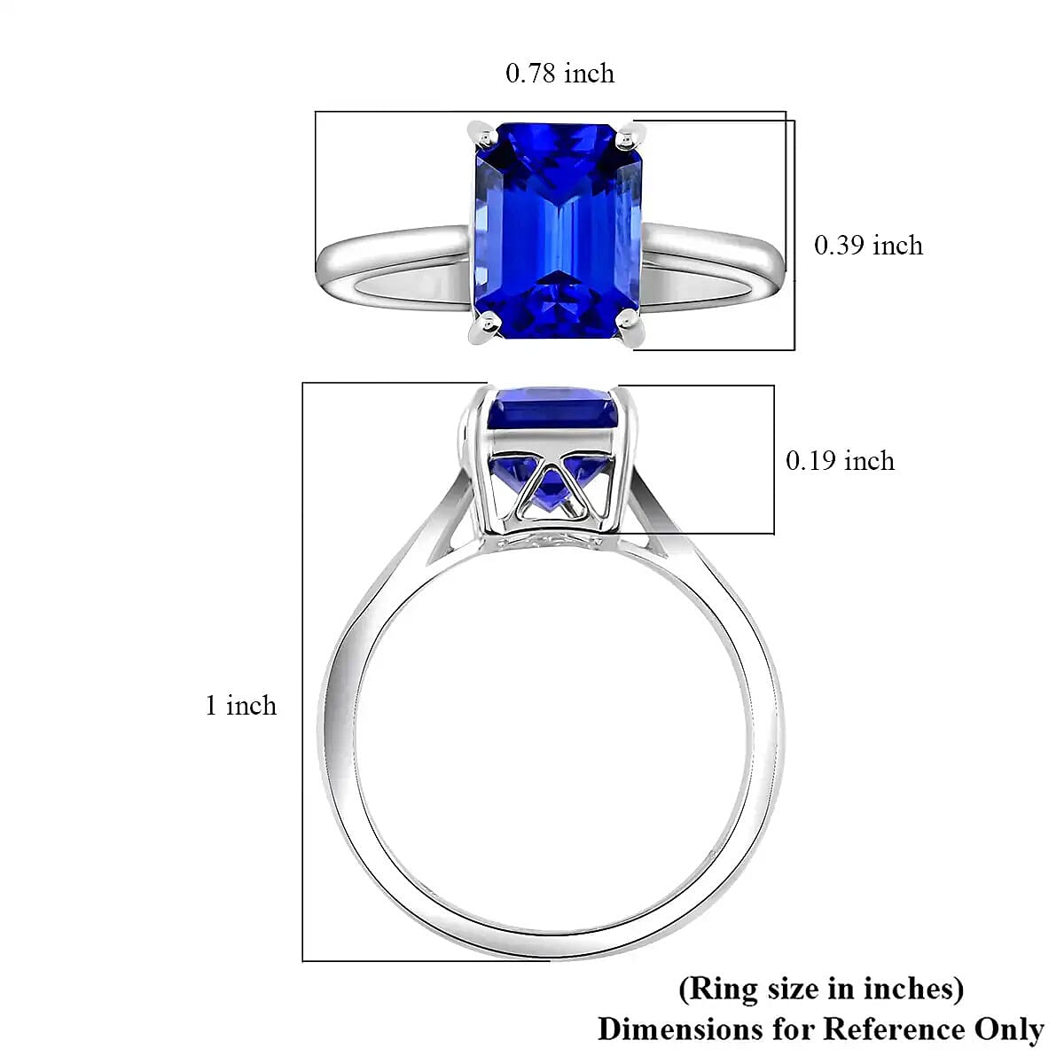Certified and Appraised Rhapsody AAAA Tanzanite and Diamond 2.70 ctw Ring in 950 Platinum, Solitaire Engagement Rings,Promise Rings For Women (Size 7) image number 5