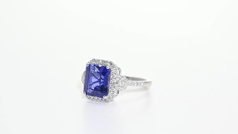 Certified & Appraised RHAPSODY 950 Platinum AAAA Tanzanite and E-F VS Diamond Ring 5.80 Grams 3.85 ctw
