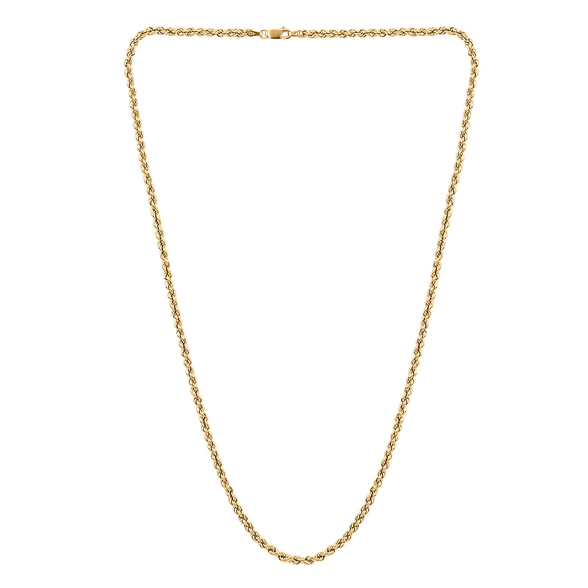 14K Yellow Gold Rope Necklace, Gold Chain, (20 Inches) Twisted Chain Necklace image number 3