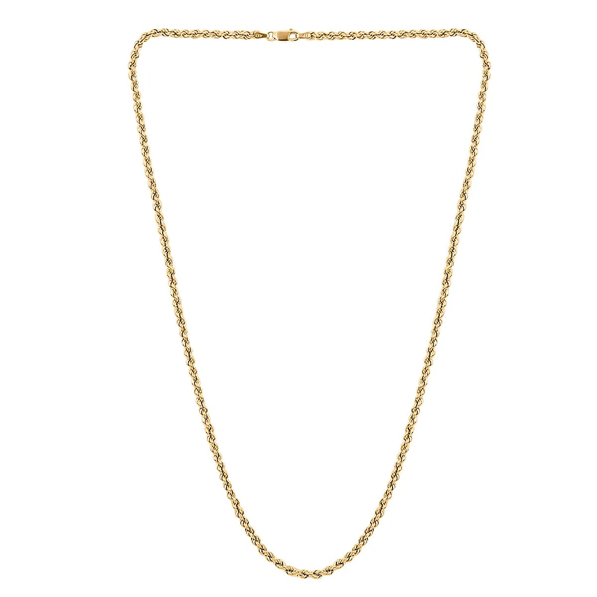 14K Yellow Gold Rope Necklace, Gold Chain, (20 Inches) Twisted Chain Necklace image number 4