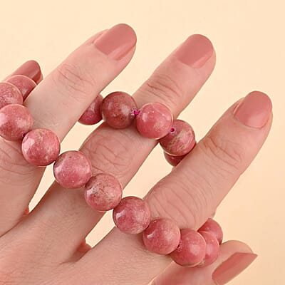 Norwegian Thulite Beaded Stretch Bracelet 180.00 ctw