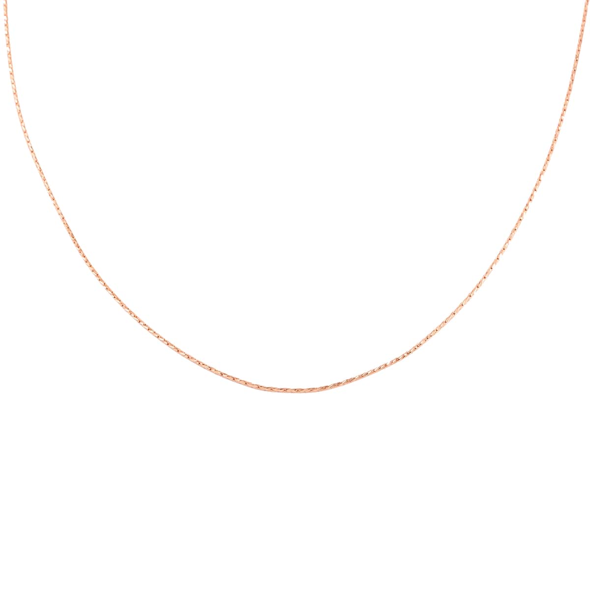Italian 14K Rose Gold Over Sterling Silver 0.7mm Sparkle Necklace 24 Inches 2.70 Grams image number 0